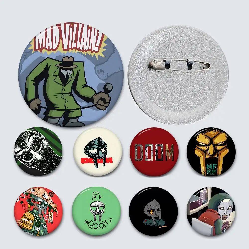 M-MF D-DOOMS Rapper Photo Brooches Creative Round Badge Gifts Pins 32/44/58mm
