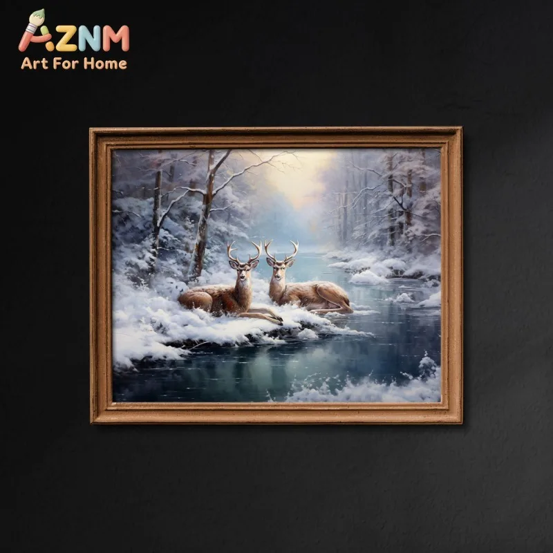 Unframe Christmas Santa Claus Reindeer Winter Poster Printing Decorative Canvas Painting Living Room Bedroom Bathroom Wall Art H