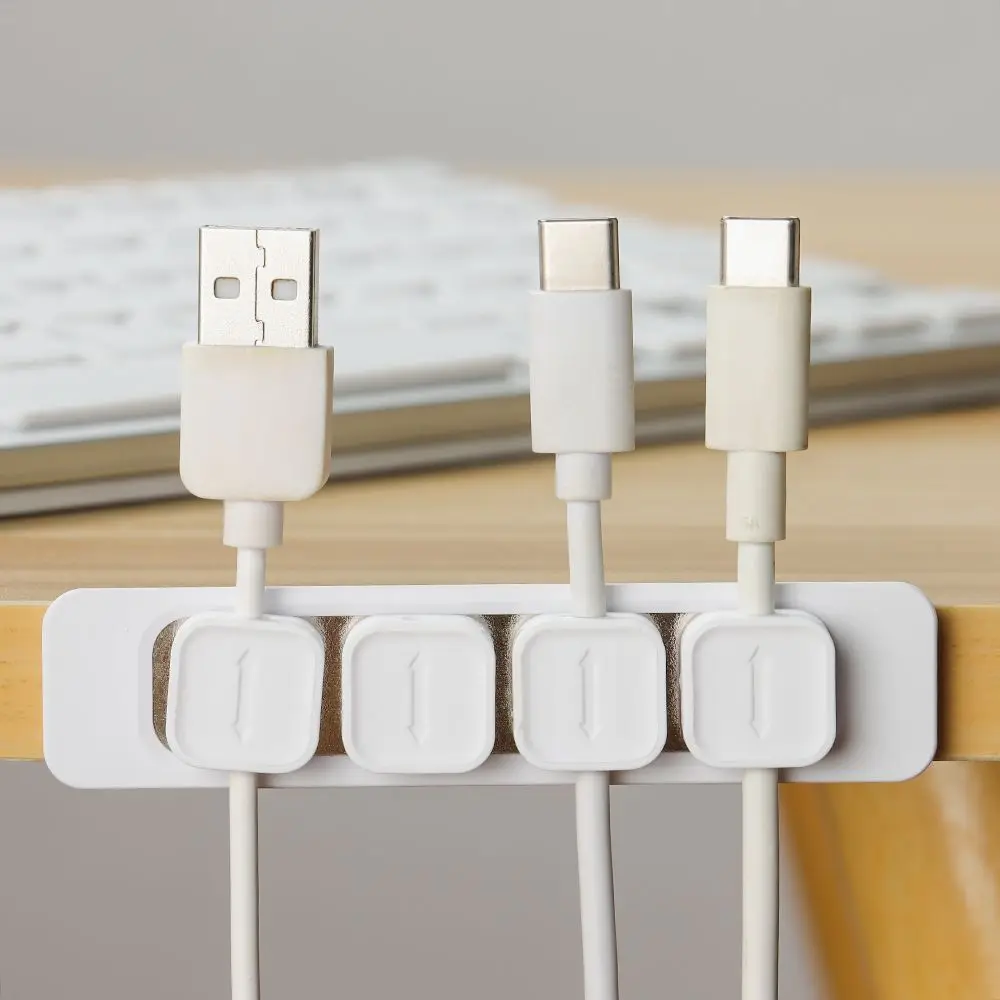 Magnetyczny samoprzylepny układ biurkowy kabel do ładowarki USB Organizer na kable USB uchwyt na kable organizator do przewodów myszy do zarządzania