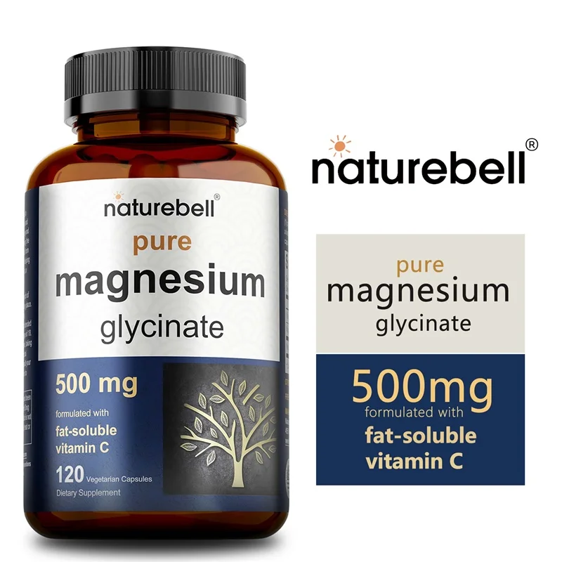 

Magnesium Glycinate Capsules Dietary Supplement Support Bone Immune System,Heart Health Mineral Supplement Help Natural Sleep