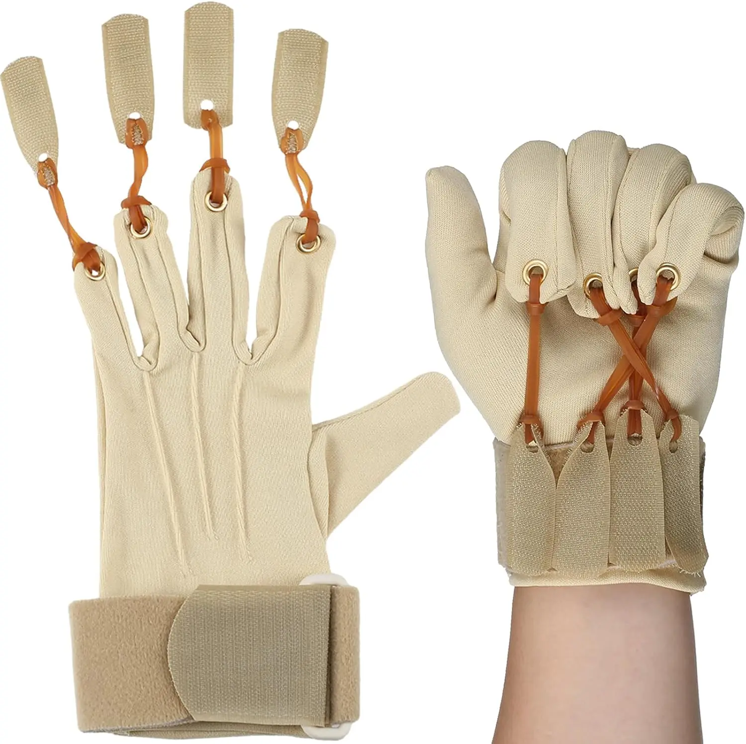 Cuffbow Deluxe Traction Exercise Glove Finger Flexion Exercise Glove for Handed Rehabilitation Increasing Strength Flexion of Jo