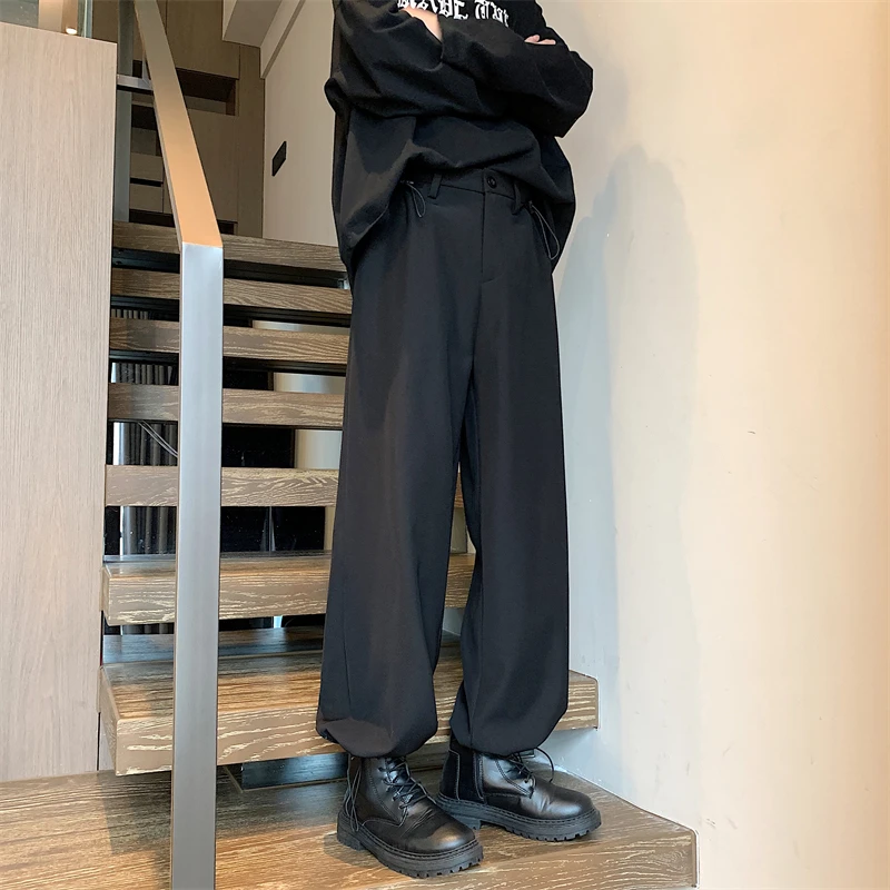 LAPPSTER Korean Fashions Baggy Joggers Pants 2023 Overalls Black Oversized Japanese Harajuku Sweatpants Casual Wide Leg Pants