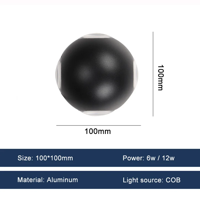 Modern Led Wall Lamp 6W/12W Aluminum Body Wall Light For Bedroom Home Lighting Luminaire Bathroom Lights Fixture Wall Sconce