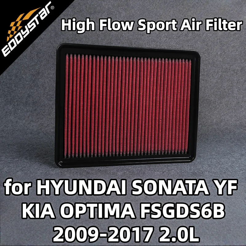 

Спортивный воздушный фильтр с высоким расходом для HYUNDAI SONATA YF и KIA OPTIMA FSGDS6B 2009-2017 2,0 л CVVT/гибридные моющиеся гоночные впускные фильтры