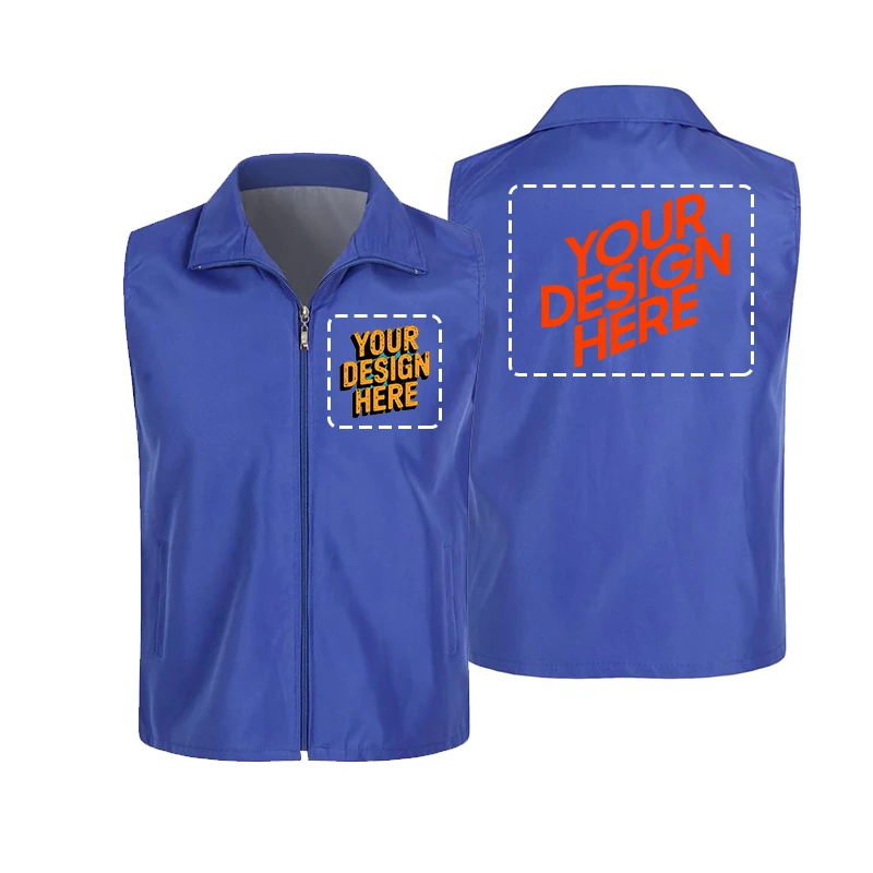 سترة صيفية جديدة بدون أكمام رفيعة قابلة للتنفس، يمكن للرجال والنساء ارتداء نص العلامة التجارية المطبوعة بشعار مخصص عالي الجودة