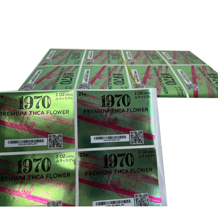 Maßgefertigte glänzende silberne PET-Aufkleber für den täglichen Gebrauch, wasserdicht, in kleinen Tubenverpackungen, mit QR-Code und Barcode – Detail 3