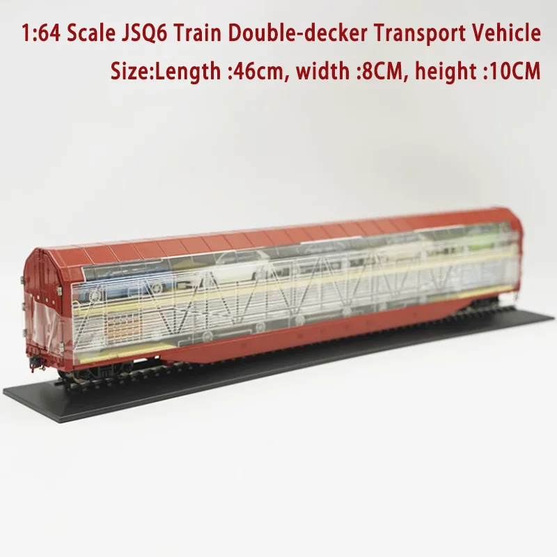 Diecast 1:64 Scale JSQ6 Train Double-decker Transport Vehicle Alloy Car Model Collection Souvenir Static Display Ornaments Gift