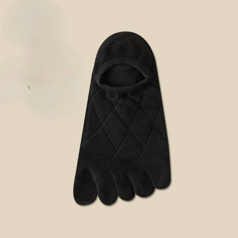 5 أزواج من الجوارب الرجالية الربيعية والصيفية الرقيقة بخمسة أصابع تسمح بمرور الهواء وتمتص العرق ومقدمة مقسمة ومنخفضة القطع والفم الضحل للرجال