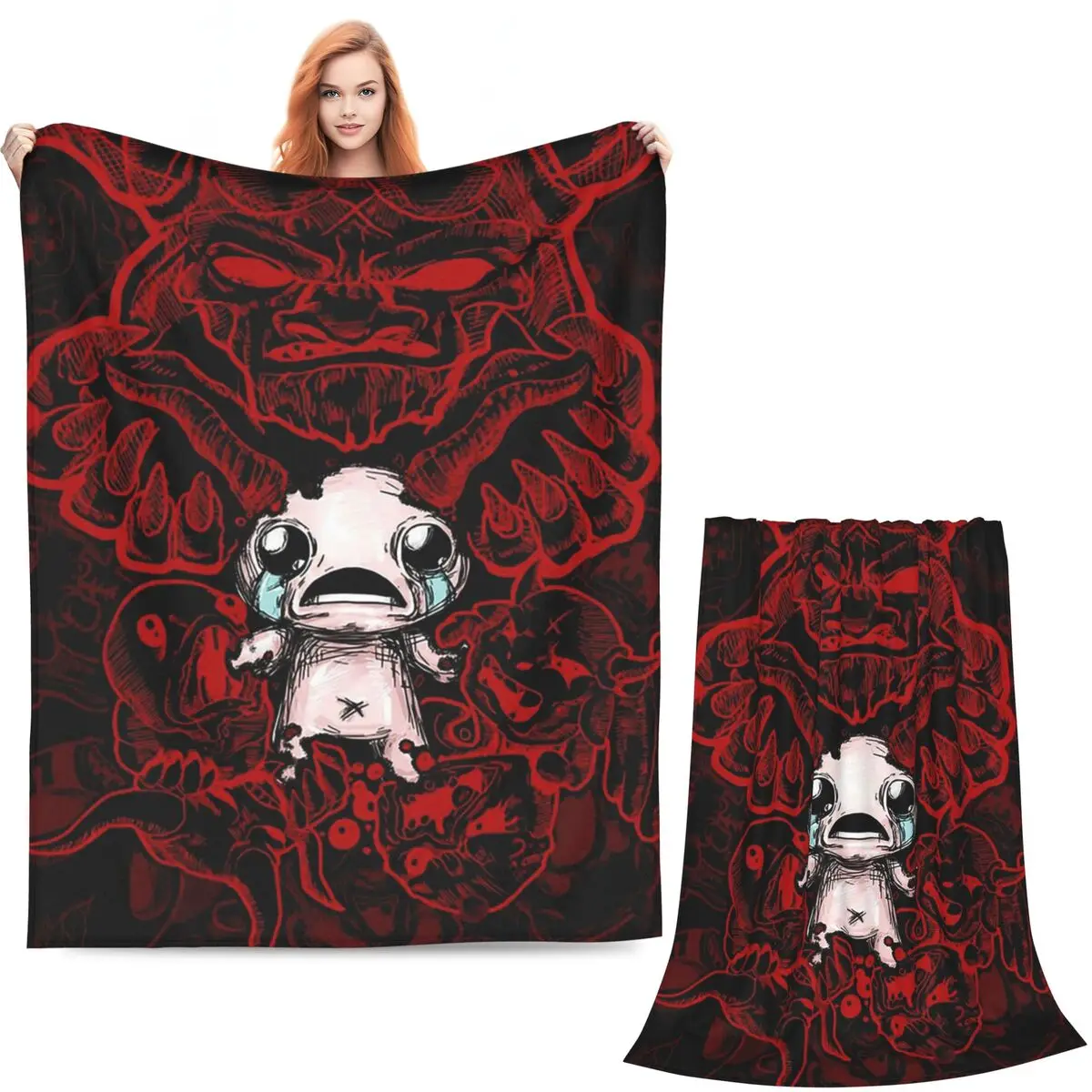 Game The Binding Of Isaac Print Blanket Soft Warm Flannel Throw Blanket Bedding for Bed Living room Picnic Travel Home Sofa