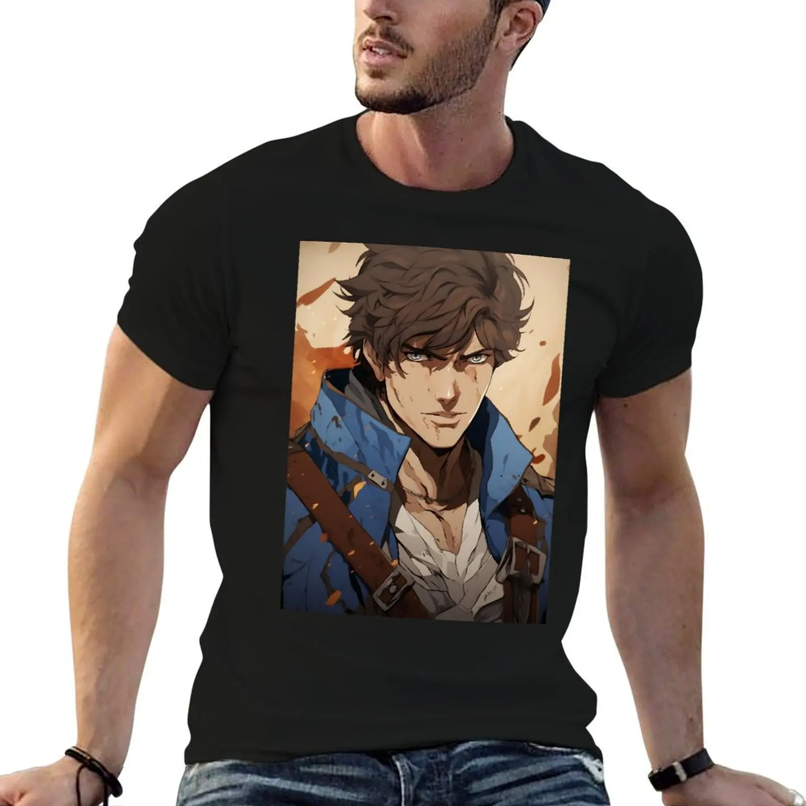 

Castlevania Nocturne Richter Belmont T-Shirt funny t shirts cotton graphic t shirts for man T-Shirt