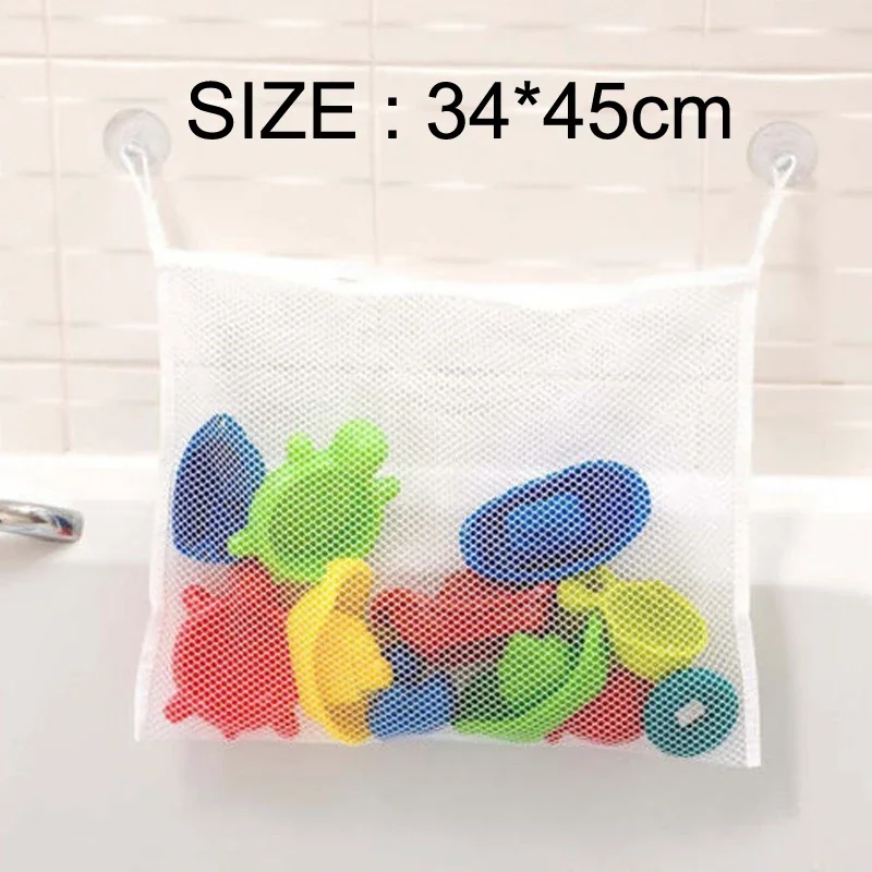 Baby Bath Toy Storage Bag Cartoon Cute Duck Mesh Quick Drying Bathroom Bath Bag with Suction Cup Drying Hanging Bag view 3