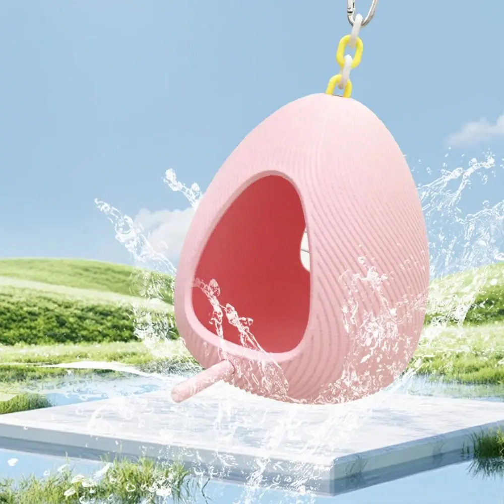 

Decorative Egg Shape Hanging Birdhouse Stable Bite Resistant Bird Nest with Stand Parrot Feeding Station Outdoor