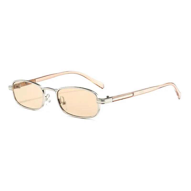 Small square frame metal glasses men's and women's business temperament fashion sunglasses
