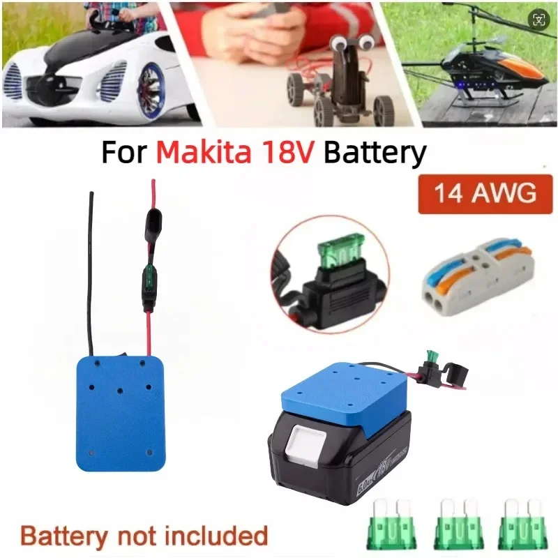 

DIY Battery Power Wheels Adapter Connector for Makita 18V LXT Lithium Battery with Switch 14 AWG for Power Wheels Upgrade