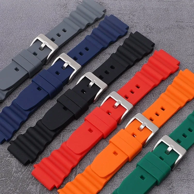 Watch Band for Seiko SKX007 SRP777J1 Waterproof Diving Silicone Watch Straps for Citizen for Rolex Sports Wristbelt Men Bracelet