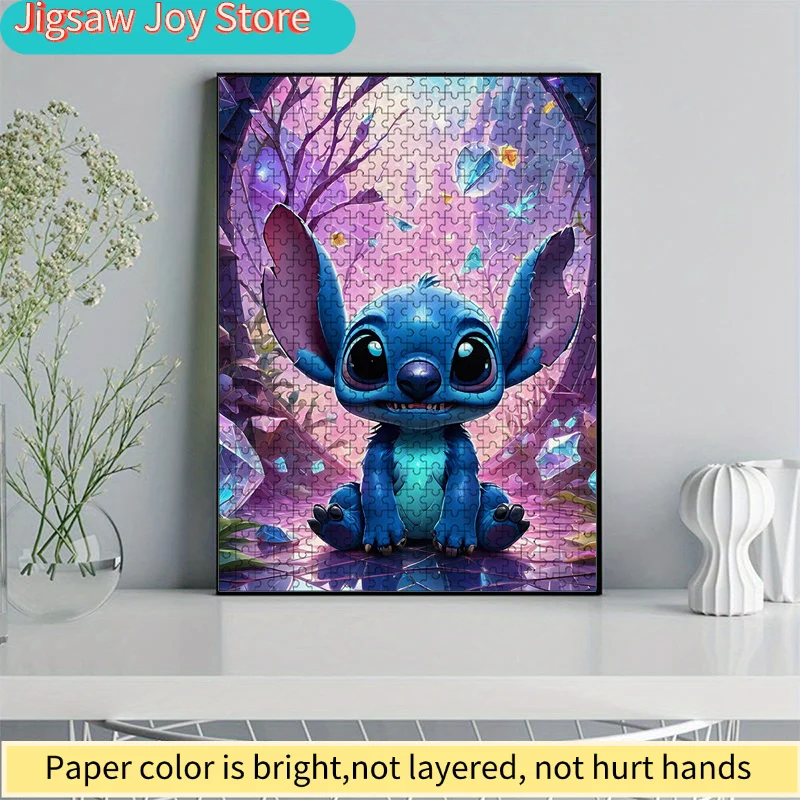1000-teiliges Buntes Cartoon-Stitch-Puzzle, Familieninteraktion & Spaßiges Geschenk, Lebendiges Abstraktes Design, Niedliches Charaktermuster