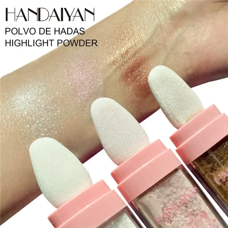 Heallor 3 Colors Highlighter Powder Shining Glitter Powder Shimmer Contour Repairing Blush Makeup for Face Body Highlight Shadow