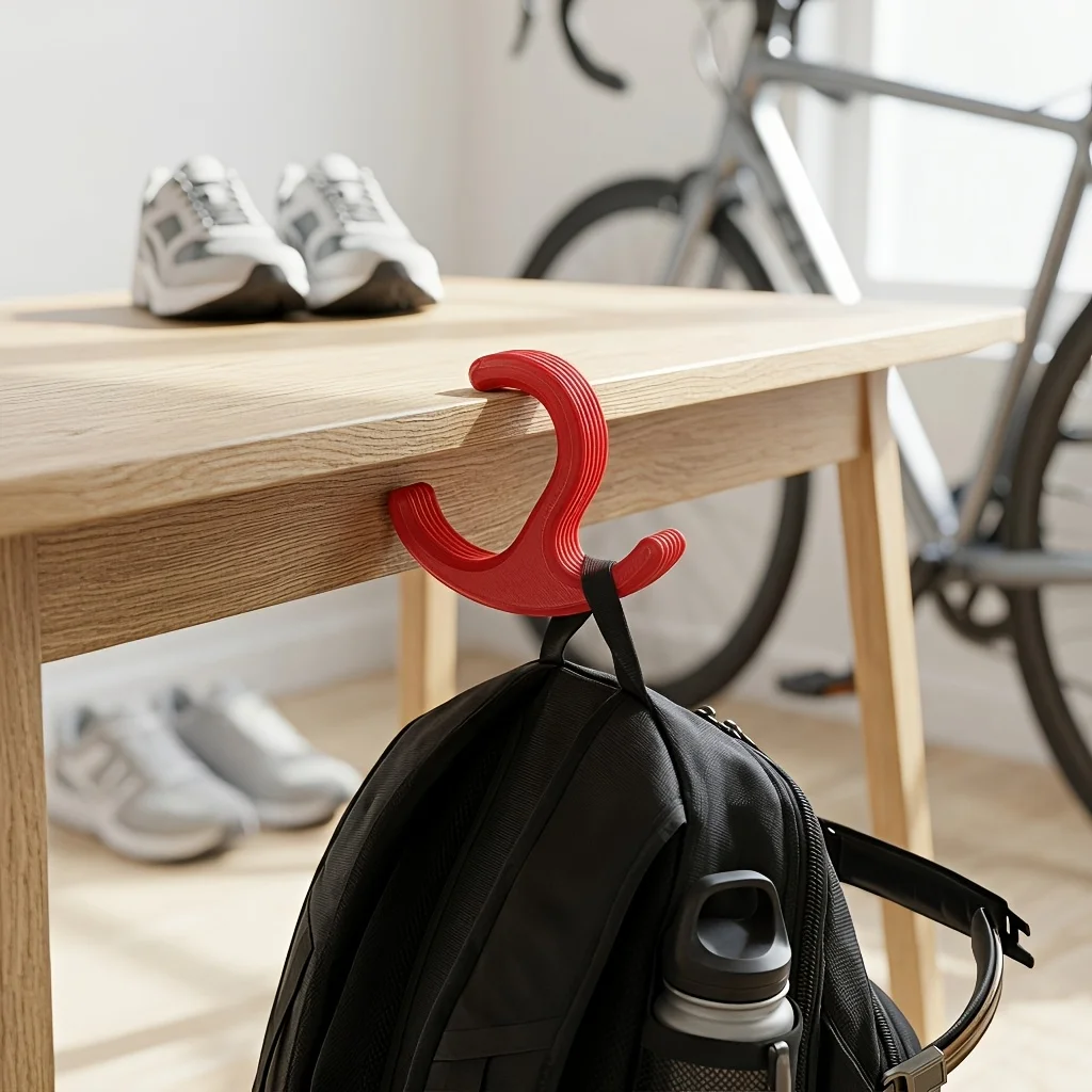 Desktop Hook C-Shaped No-Installation Required Table Edge Bag Hook, Non-Slip Table Edge Storage Hanger, Suitable for Backpacks/Handbags/Headphones/Kitchen Supplies, Compatible with 15-35mm Desktops, Load Capacity about 8kg
