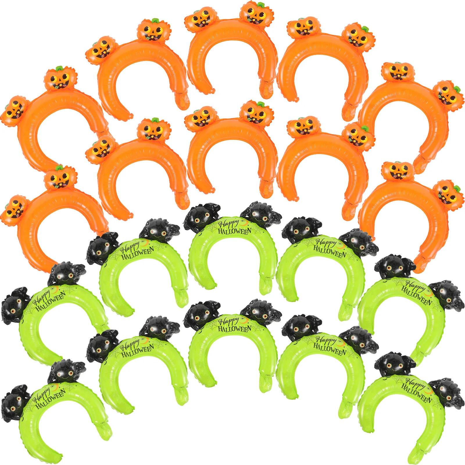 

20pcs Halloween Balloons Cartoon Inflatable Headband Party Decor Photo Props Balloon Hair Hoops Festival Wall Decors Party