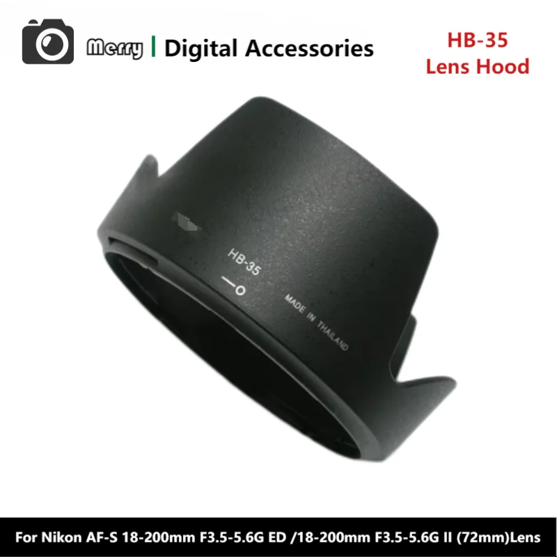 New Original Genuine Front Lens Hood HB-35 For Nikon AF-S 18-200mm F3.5-5.6G ED VR DX/18-200mm F3.5-5.6G II ED VR DX (72mm)Lens