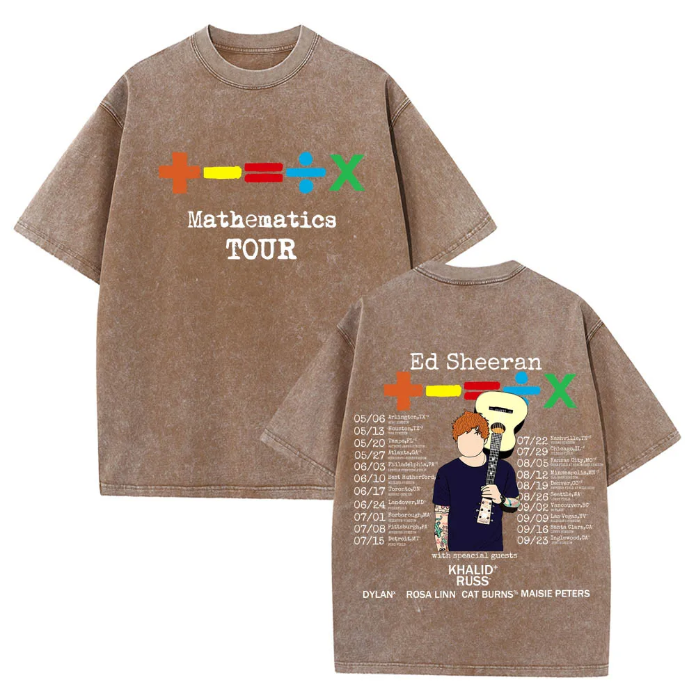 Ed Sheeran Mathematics Tour 2024 Washed T-Shirts Ed Sheeran tee shirt