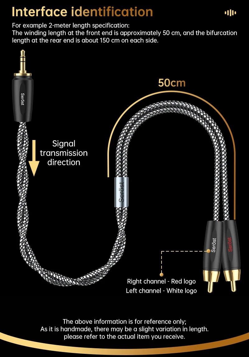 Serost Aurora Graphene OCC Kupfer-Audiokabel Typ C 3,5 mm 4,4 mm 6,5 mm Stereo auf Dual-RCA-Stecker für Musikplayer, Verstärker, Lautsprecher – Detail 4