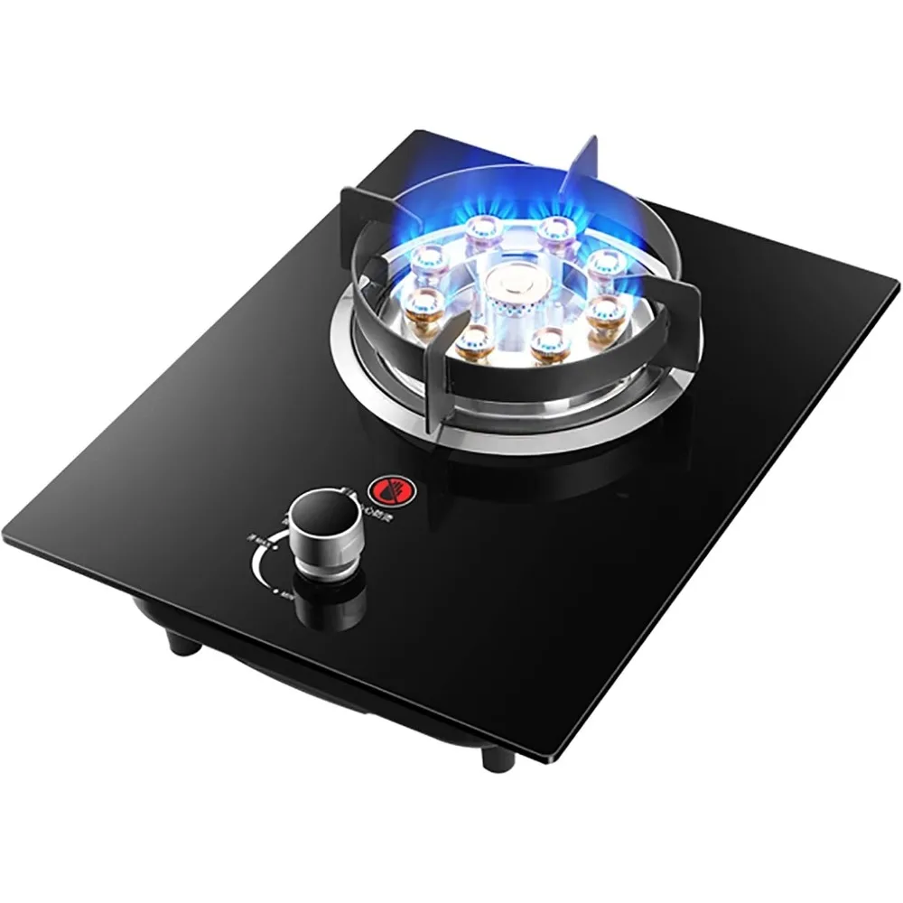 موقد غاز لطباخ الغاز، موقد غاز مدمج، طبخ سطح الطاولة، غاز طبيعي/غاز البروبان، طبق تسخين من الزجاج المقسى الأسود لـ Warmin