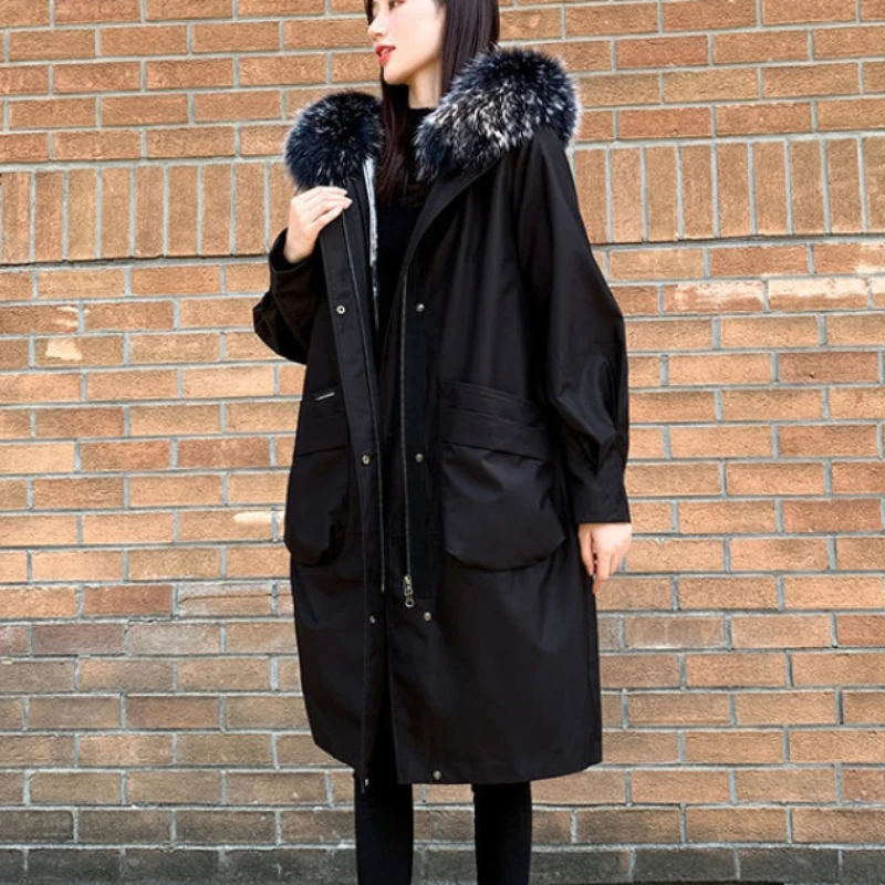 2023 Nieuwe Dames Dons Katoenen Jas Winterjas Dames Mid Length Versie Parka 'S Grote Maat Capuchon Uitloper Dikke Warme Outcoat