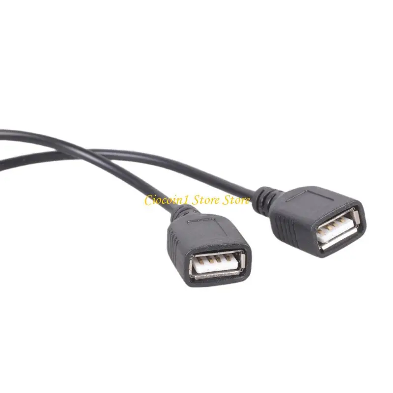 A3PC Power Toggle USB Cable Male to Two Female for Charging Devices Simultaneously