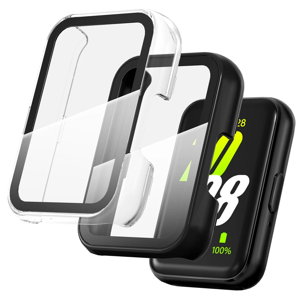 

Защитное стекло+чехол для Samsung Galaxy Fit 3, защитное стекло для экрана смарт-часов, жесткий защитный бампер из поликарбоната, аксессуары для Galaxy Fit3