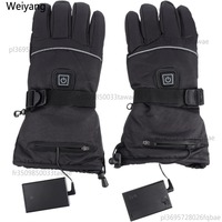 Winter Motorcycle Heated Gloves Non-slip Waterproof Can Touch Screen with Battery Case Can Charged Outdoors Skiing Racing Riding