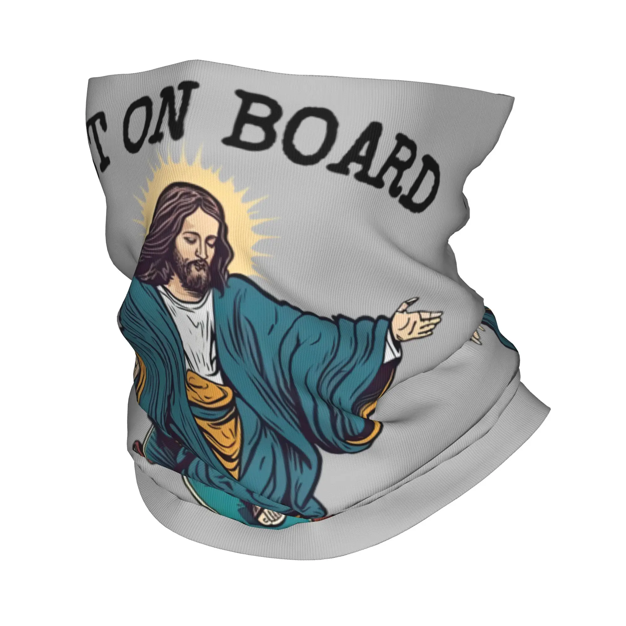 مخصص مضحك يسوع التزلج Longboard باندانا الشتاء الرقبة الرجال يندبروف التفاف الوجه وشاح للمشي كريستيان الجراب عقال #1