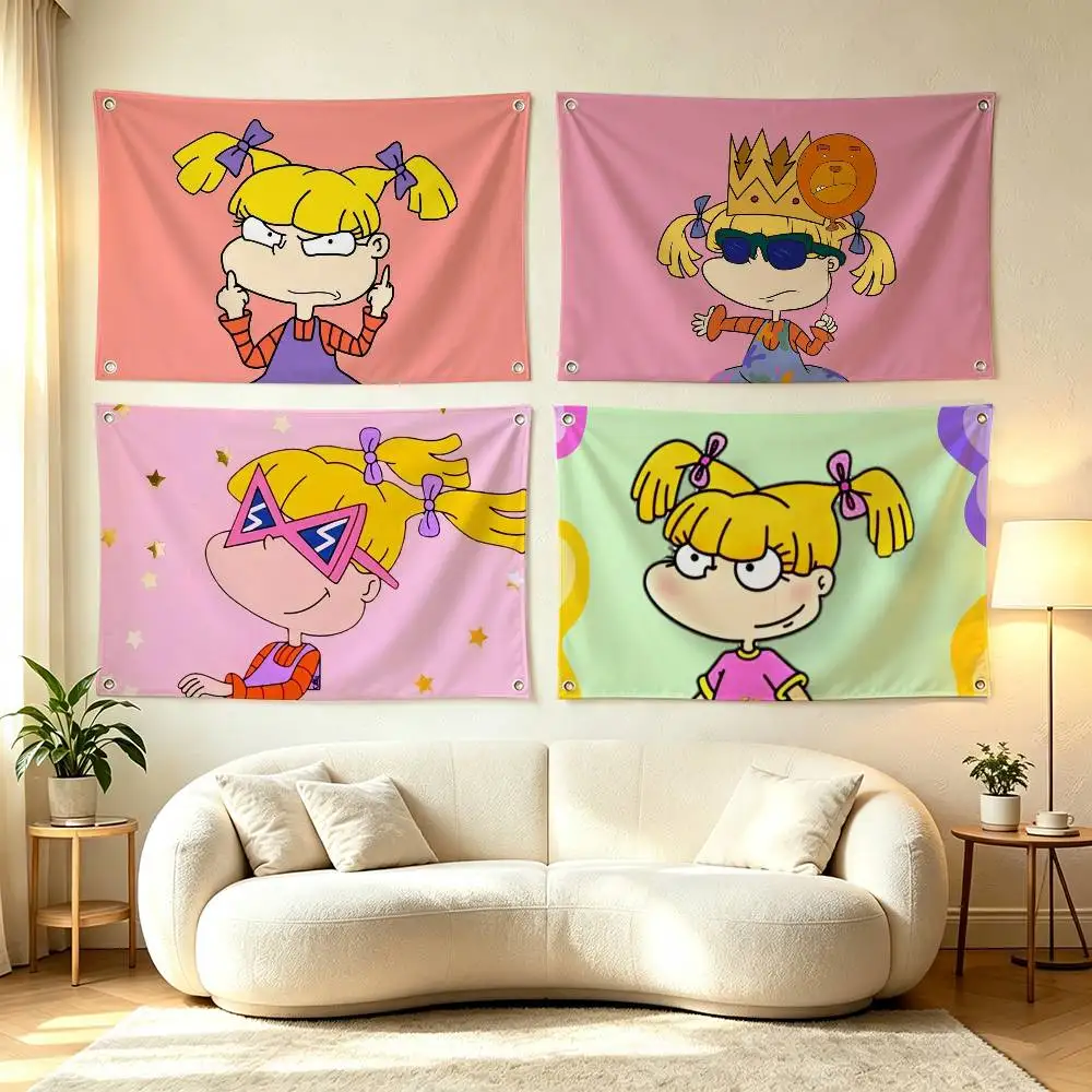 Cartoon Rugrats Angelica Pickles Flags for Bedrooms Home Decor Items Outdoor Decors Garage Decoration