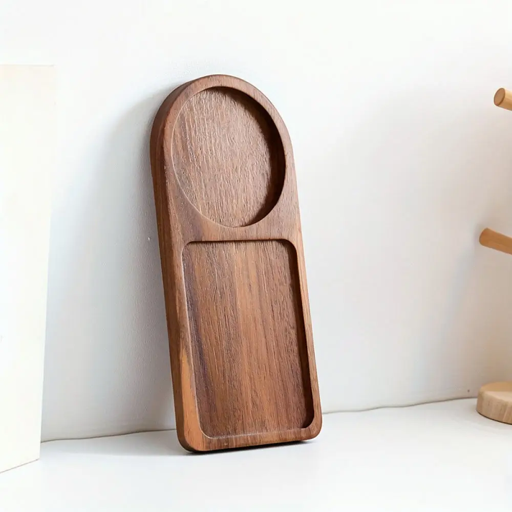 Premium Acacia Wood Serving Tray Cashew Shaped Decorative Plate Solid Wooden Platter For Kitchen Tea Coffee Tableware