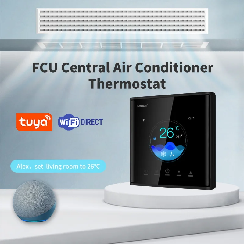 Tuya WiFi Central Air-Conditioning FCU Heat Pump Hvac Smart Thermostat for Home Work with Alexa Goggle