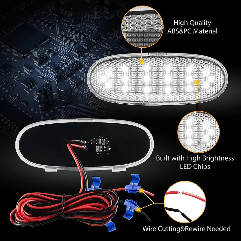 Led Door Panel Reflectors Light for 2003-2009 Dodge Ram 1500 2500 3500 Durango, 07-09 Chrysler Aspen Interior Courtesy Door Lamp