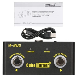 M-VAVE Cube Turner Pedale girapagina wireless Turner ricaricabile per spartiti Supporta la connessione Looper Compatibile con Android