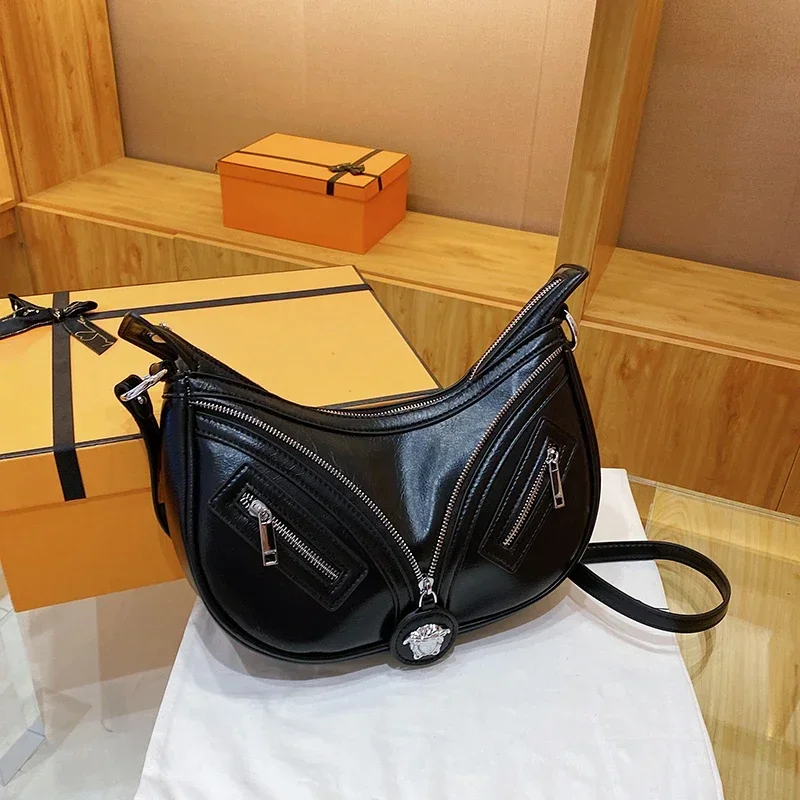 

Элегантная винтажная сумка через плечо, роскошная кожаная сумка через плечо для женщин, элитный ретро-дизайнерский стиль