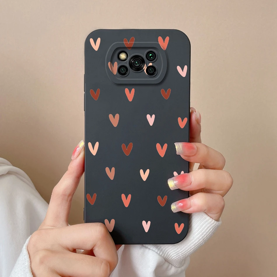 Voor Poco X3 Pro GT Telefoon Case Liefde Hart Vloeibare Siliconen Camera Bescherming Back Cover Voor Xiaomi Poco X3 Pro x3 NFC X3GT Funda