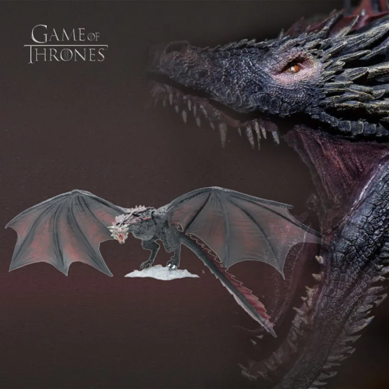 19cm Game of Thrones Anime Figure Frost Wyrm Viserion Black Dragon Model Dolls Action Figurine PVC Statue Decoration Toy Gift