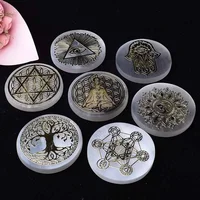 6cm Natural Crystal Selenite Slice Slab White Gypsum, Natural Selenite Stone Crystal Disc, Selenite Charging Plate 2