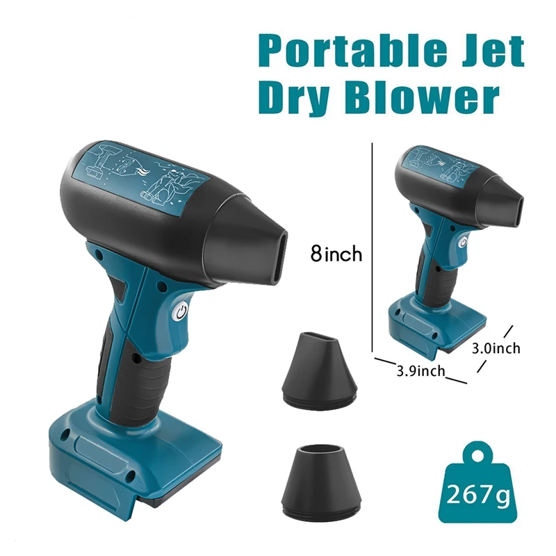 A99G-Turbo Jet Fan 130.000 giri/min Ventola violenta portatile a 4 velocità del vento per ventola per condotto industriale con batteria da 18 V