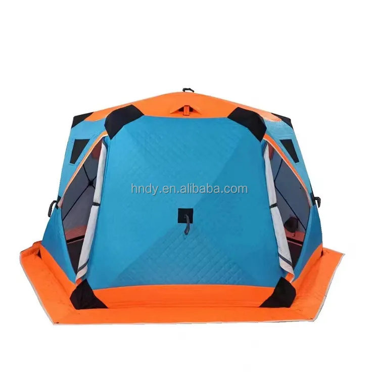 

Hexagonal Portable Ice Fishing Shelter Thermal with Insulated Layer Outdoor Tent