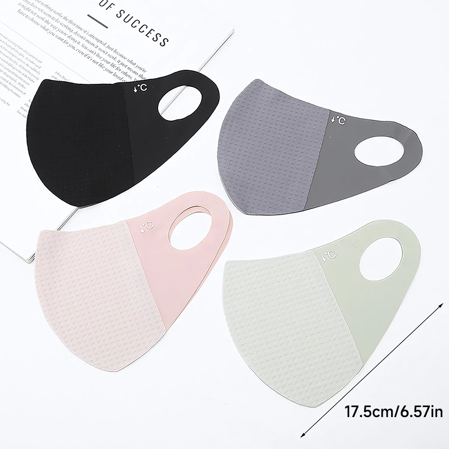 قناع الصيف ذو الملمس الجليدي للنساء، قناع واقي من الشمس بدون أثر لحماية العين، قناع ظل أنيق من الحرير الجليدي #4