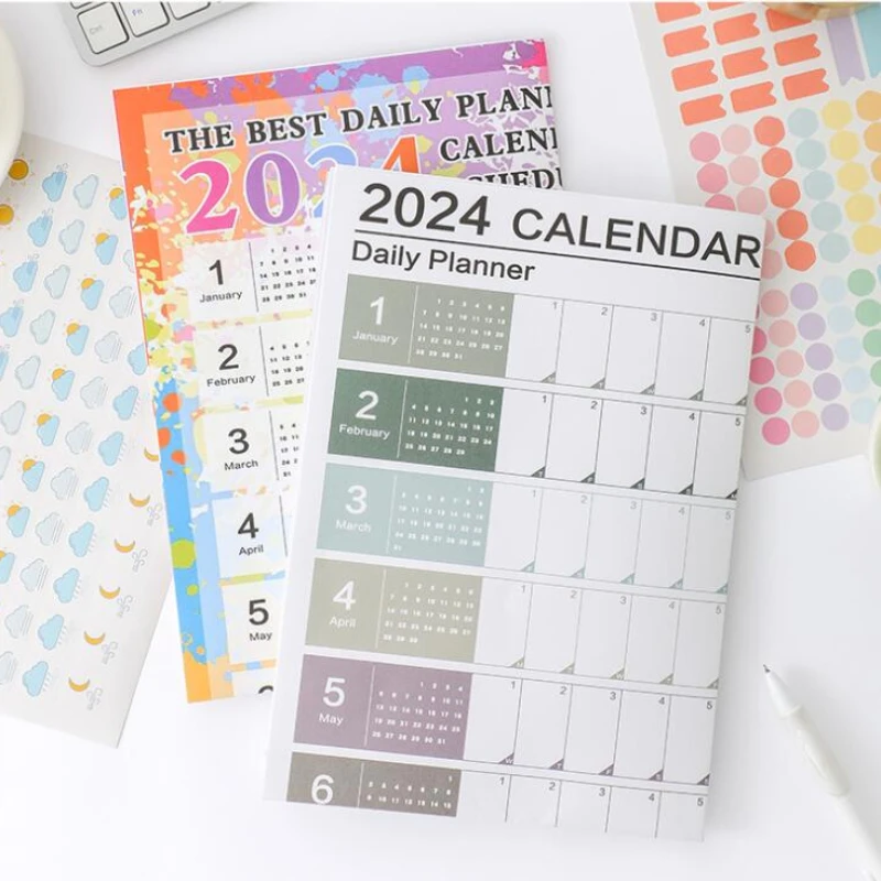Calendrier annuel 2024, licence 365 jours, calendrier mural, bloc-notes, liste de tâches, agenda, EvaluCheck List, maison, bureau