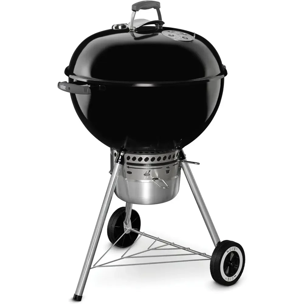 22-Inch Outdoor BBQ Grill with Thermometer, Heat Control, and One-Touch Cleaning System