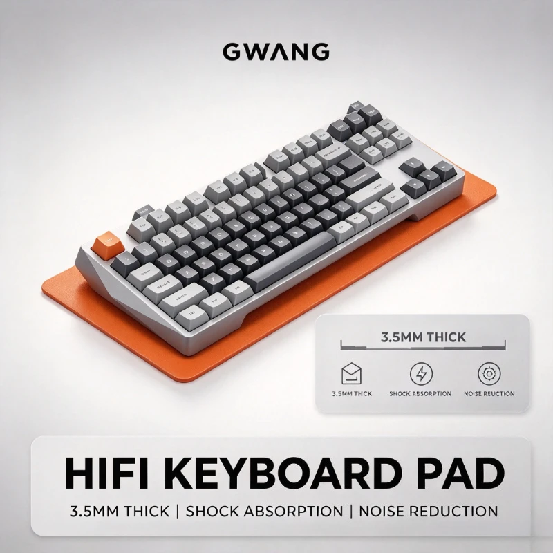 HIFI Keyboard Sound Dampening Pad 3.5mm Genuine Leather Texture Shock Absorbing Mat for Mechanical Keyboard Reduce Typing Noise