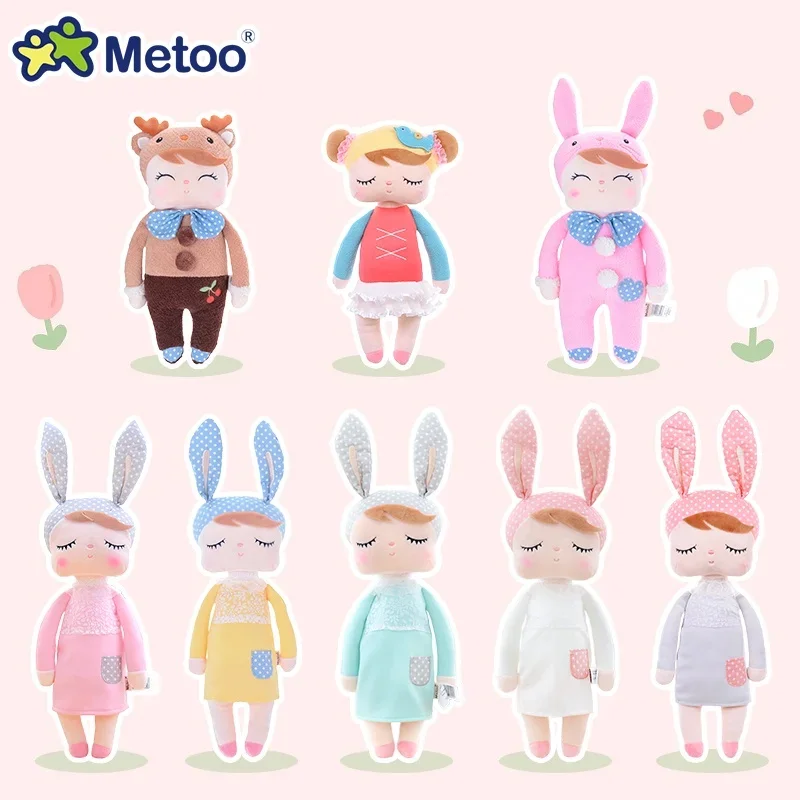 Metoo Plush Toy Angela Cute Rabbit Elk Plush Doll Cute Bear Stuffed Animal for Girls and Boys Birthday Gifts Stuffed Doll