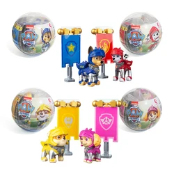 Paw Patrol Capsule Toys Building Blocks Banner Gacha Assembling Anime Figure Rescue Knights Rubble Chase Skye Marshall Kids Gift