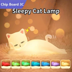 Led Anime Night Light Bedroom Decoration Cute Cat Night Lamp Bedside Table Rechargeable Mood Light Holiday Gifts For Children